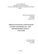 Research Papers 'Pirmā pasaules kara atspoguļojums latviešu glezniecībā', 1.