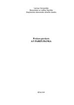 Practice Reports 'Prakses pārskats AS "Parex banka"', 1.