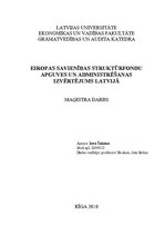 Term Papers 'Eiropas Savienības struktūrfondu apguves un administrēšanas izvērtējums Latvijā', 1.