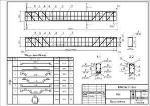 Samples 'Būvgrafika - ēkas plāns, griezums, fasāde, dzelzsbetona sija', 2.