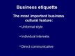Presentations 'Business Etiquette and Business Contacts in Norway', 6.