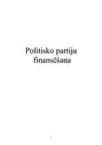 Research Papers 'Politisko partiju finansēšana', 1.
