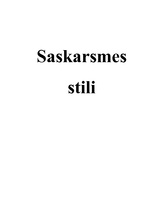 Research Papers 'Saskarsmes stili', 1.