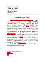 Samples 'A/s "Air Baltic Corporation" rekomendācijas vēstule', 1.