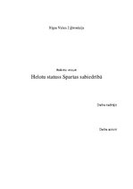 Research Papers 'Helotu statuss Spartas sabiedrībā', 1.