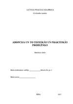Term Papers 'Adopcija un tās tiesiskās un praktiskās problēmas', 1.
