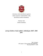 Research Papers 'Latvijas Kultūras fonda budžeta salīdzinājums', 1.