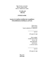 Research Papers 'Mazo un vidējo uzņēmumu darbības finansēšanas iespējas Latvijā', 1.