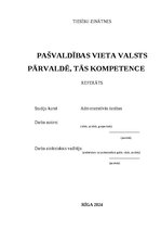 Research Papers 'Pašvaldības vieta valsts pārvaldē, tās kompetence', 1.