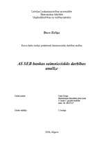 Research Papers 'AS "SEB banka" saimnieciskās darbības analīze', 1.
