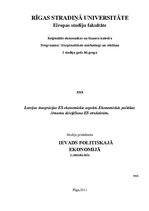 Summaries, Notes 'Latvijas integrācijas ES ekonomiskie aspekti. Ekonomiskās politikas lēmumu deleģ', 1.