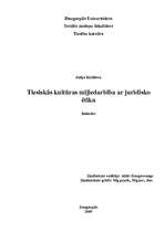 Research Papers 'Tiesiskās kultūras mijiedarbība ar juridisko ētiku', 1.