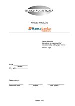 Practice Reports 'Prakse a/s "Hansabanka"', 1.
