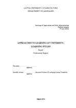 Research Papers 'Approaches to Learning at University: Learning Styles', 1.