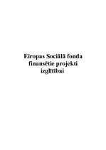 Research Papers 'Eiropas Sociālā fonda finansētie projekti izglītībai', 1.