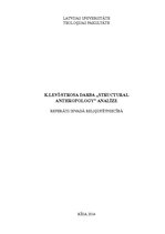 Research Papers 'K.Levī-Strosa darba "Structural Anthropology" analīze', 1.