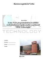 Research Papers 'Lotus Notes programmatūras analīze uzņēmumā "SWH Tehnoloģija"', 1.