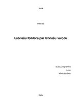Research Papers 'Latviešu folklora par latviešu valodu', 1.