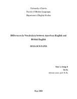 Research Papers 'Differences in Vocabulary between American English and British English', 1.