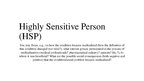 Presentations 'Highly Sensitive Person', 1.