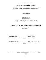 Research Papers 'Personas statuss Latvijas Republikas normatīvajos aktos', 1.