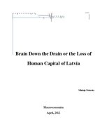 Research Papers 'Brain Down the Drain or the Loss of Human Capital of Latvia', 1.