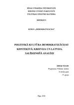 Research Papers 'Politiskā kultūra demokratizācijas kontekstā: Krievija un Latvija. Salīdzinošā a', 1.