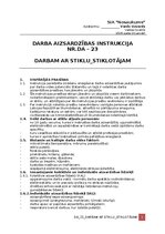 Samples 'Darba aizsardzības instrukcija darbam ar stiklu', 1.