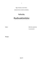 Research Papers 'Radioaktivitāte', 1.