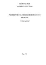 Summaries, Notes 'Preference for Chocolate Bars Among Students', 1.