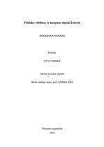 Research Papers 'Politisko vēlēšanu, to kampaņu aspekti Latvijā', 1.