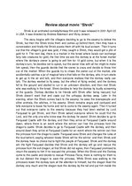 Essays 'Recenzija par filmu "Šreks" angļu valodā', 1.