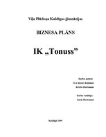 Business Plans 'IK "Tonuss"', 1.