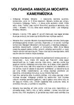 Summaries, Notes 'Volfganga Amadeja Mocarta kamermūzika', 1.