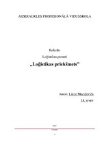 Research Papers 'Loģistikas priekšmets', 1.