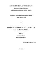 Research Papers 'Latvijas Republikas Satversme un tās pamatprincipi', 1.