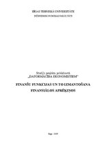 Research Papers 'Finanšu funkcijas un to izmantošana finansiālos aprēķinos', 1.