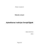 Research Papers 'Apbedīšanas tradīcijas Senajā Ēģiptē', 1.