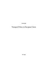 Research Papers 'Transport policy in European Union', 1.