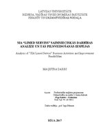 Term Papers 'Sia “Limed serviss” saimnieciskās darbības analīze un tās pilnveidošanās iespēja', 1.