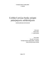 Research Papers 'Lielāko Latvijas banku sniegto pakalpojumu salīdzinājums', 1.