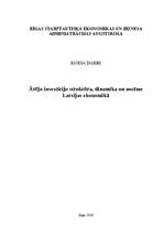 Research Papers 'Ārējo investīciju struktūra, dinamika un nozīme Latvijas ekonomikā', 1.