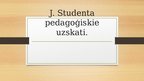 Presentations 'J. Studenta pedagoģiskie uzskati', 1.
