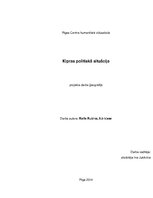 Research Papers 'Kipras politiskā situācija', 1.