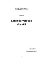 Research Papers 'Latviešu valodas dialekti', 1.
