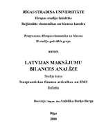 Summaries, Notes 'Latvijas maksājumu bilances analīze', 1.