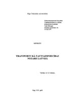 Research Papers 'Transports kā tautsaimniecības nozare Latvijā', 1.