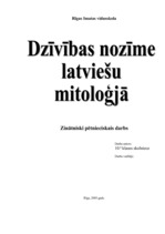 Research Papers 'Dzīvības nozīme latviešu mitoloģijā', 1.
