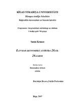 Research Papers 'Latvijas ekonomiskā attīstība 20.gs. 20.gados', 1.