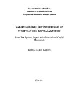 Term Papers 'Valstu nodokļu sistēmu ietekme uz starptautisko kapitāla kustību', 1.